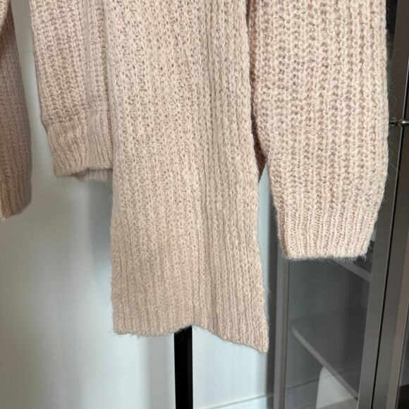 Reformation Spence Wheat Beige Sweater M NEW Baby Alpaca Detachable Knit Scarf - Picture 4 of 6